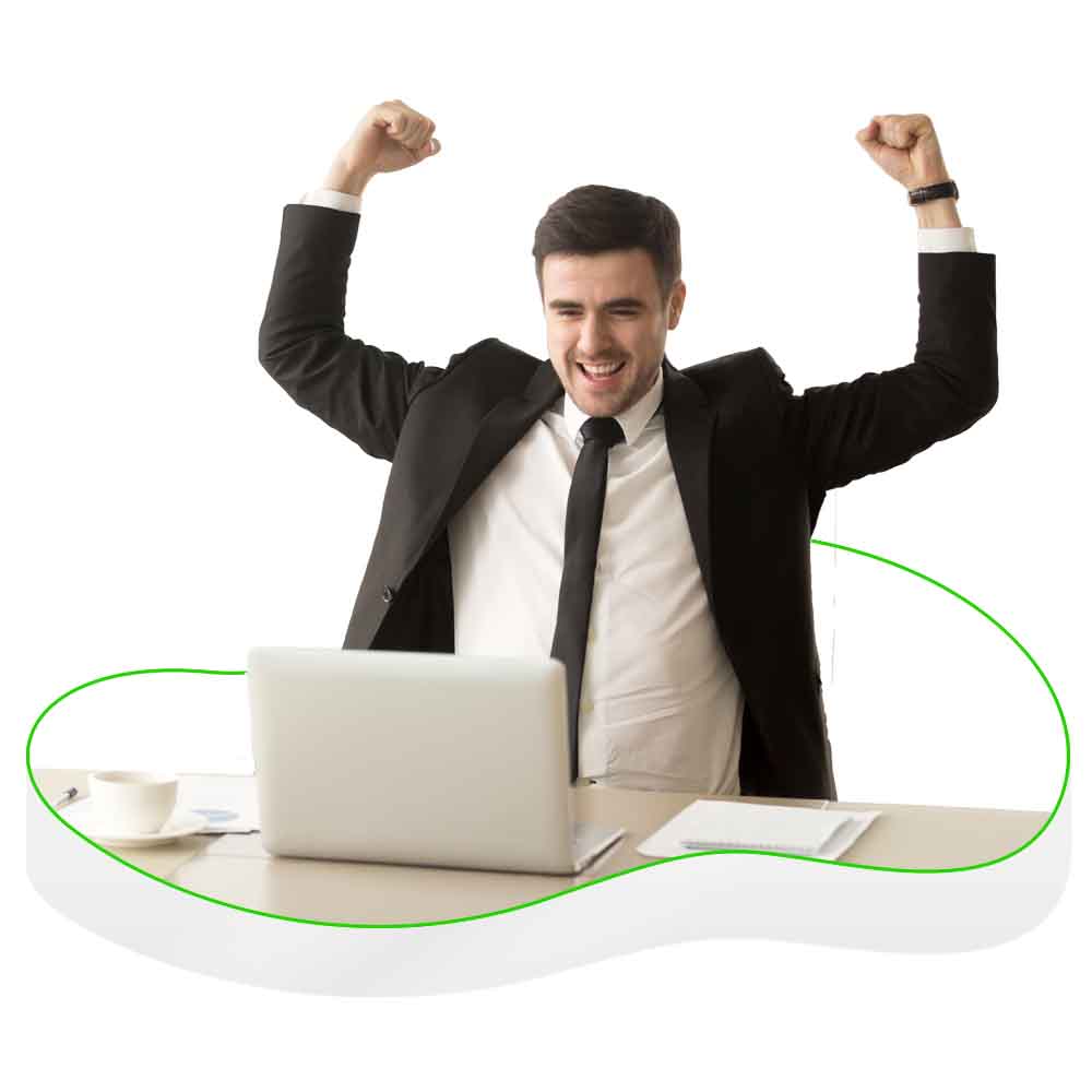 A person celebrating success or achievement