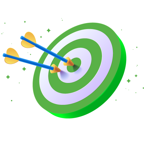 6.	Two arrows hitting the target board