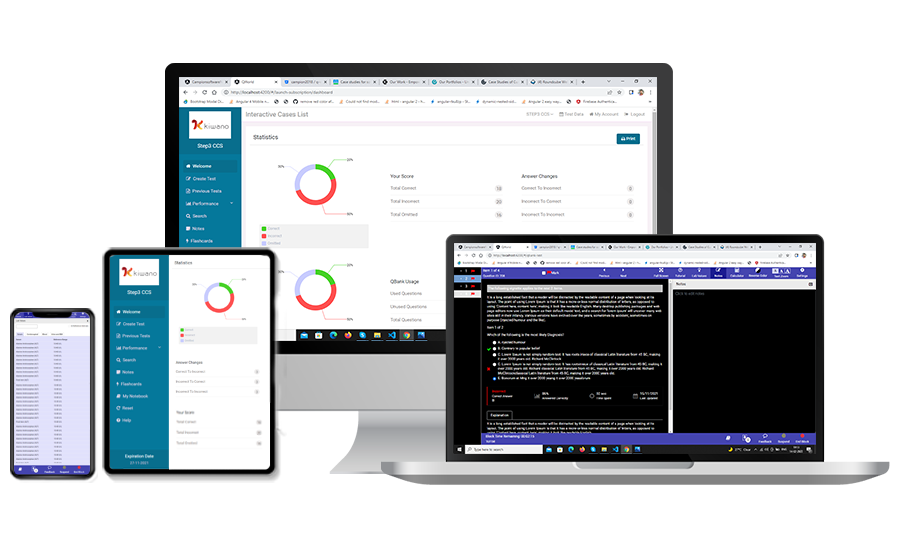 Image showing software dashboard and features in different display versions