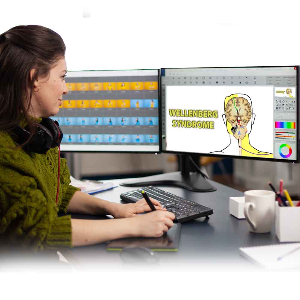 A girl working on animation creation